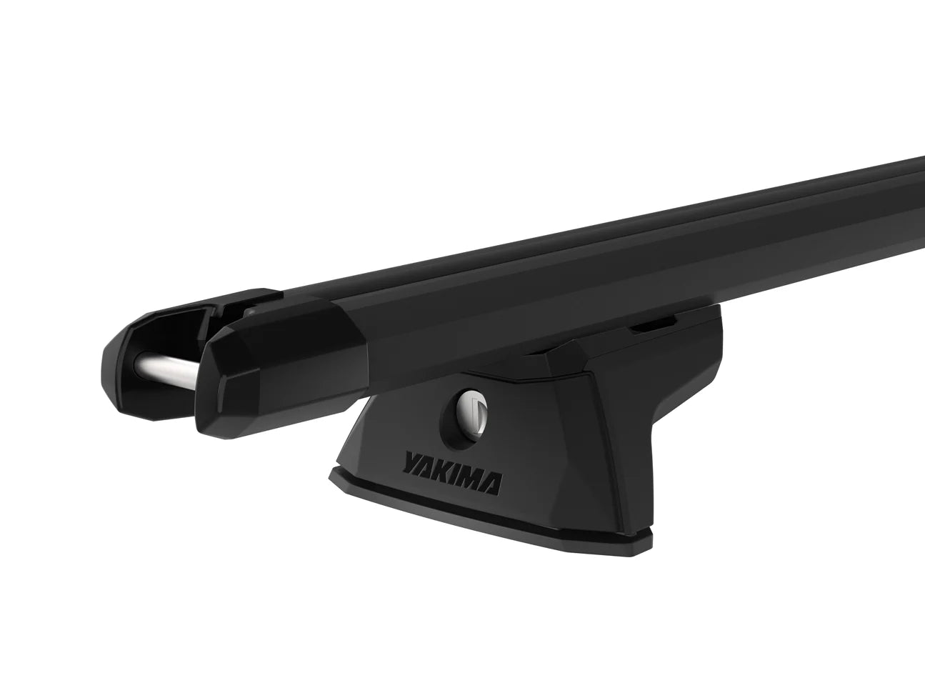 Black Yakima roof rack on a white background