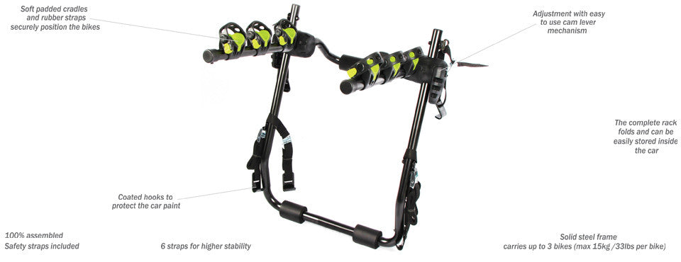 BEETLE – TRUNK RACK – 2 ARMS BIKE CARRIER - Sun And Snow