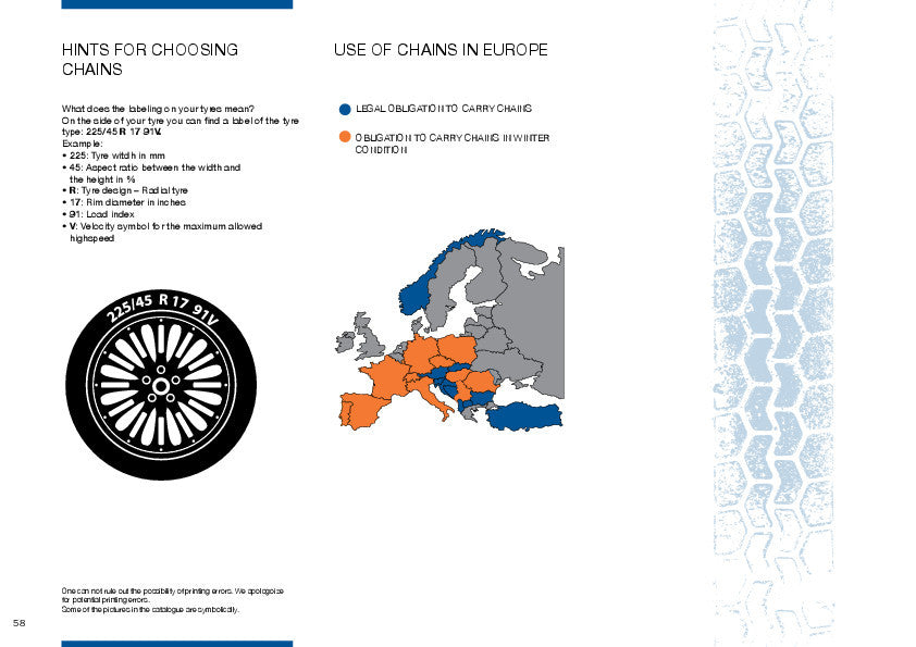 AlpineStar Diamond Pattern EasyFit SUV 16mm Snow Chains. NZ Sun And Snow